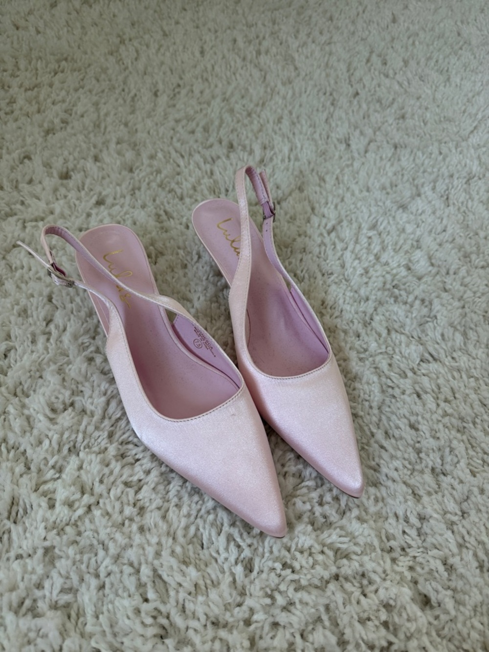 Women's Pink Slingback Pointed-Toe Heels